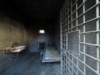 Prison employees continually found reasons to send Navalny to a punishment cell — solitary confinement in especially harsh conditions. Continuous detention in a punishment cell amounts to torture. Oleg Navalny built a replica of a punishment cell and exhibited it in various European cities, trying to draw attention to his brother’s plight. Berlin, February 15, 2023.